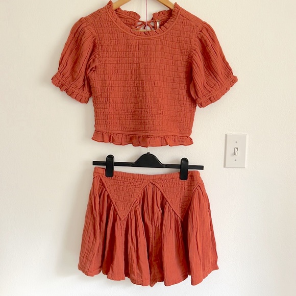 Free People A Sight To See Set Crop Top Shorts Skirt Set NWT - Picture 10 of 17